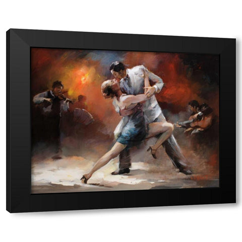 Tango Argentino IV Black Modern Wood Framed Art Print with Double Matting by Haenraets, Willem