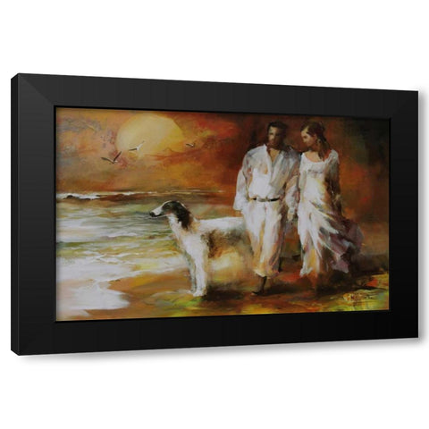 Go for a walk Black Modern Wood Framed Art Print with Double Matting by Haenraets, Willem