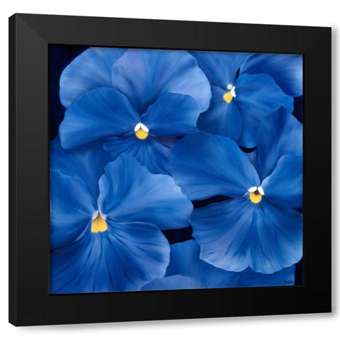 Colourful Floral III Black Modern Wood Framed Art Print by Poelstra-Holzhaus, Yvonne
