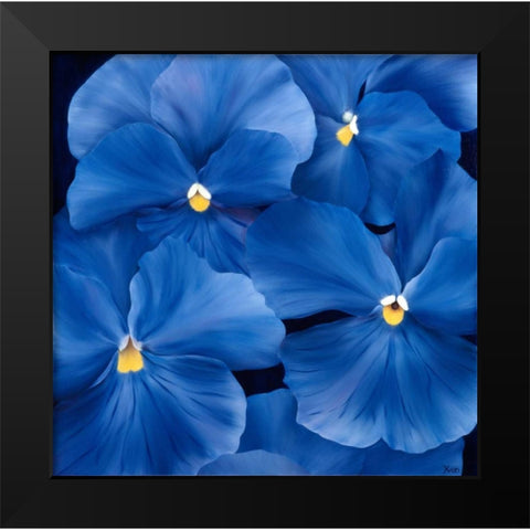 Colourful Floral III Black Modern Wood Framed Art Print by Poelstra-Holzhaus, Yvonne