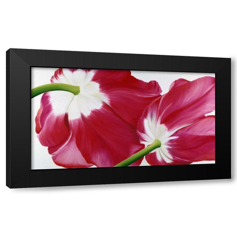 Tulipa Black Modern Wood Framed Art Print by Poelstra-Holzhaus, Yvonne