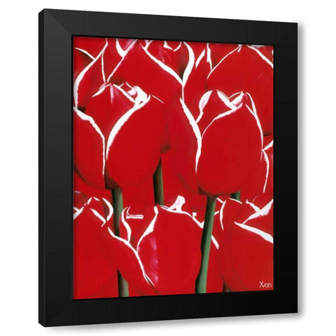 Red and White I Black Modern Wood Framed Art Print with Double Matting by Poelstra-Holzhaus, Yvonne