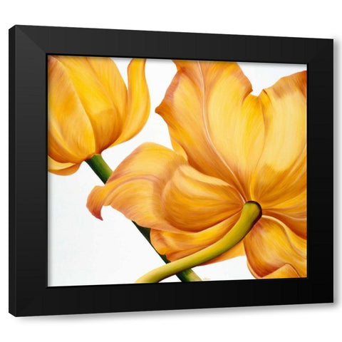 King yellow Black Modern Wood Framed Art Print by Poelstra-Holzhaus, Yvonne