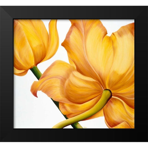 King yellow Black Modern Wood Framed Art Print by Poelstra-Holzhaus, Yvonne