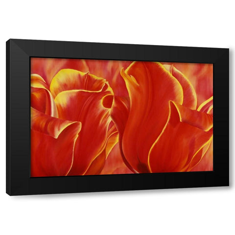 Party Tulip II Black Modern Wood Framed Art Print with Double Matting by Poelstra-Holzhaus, Yvonne