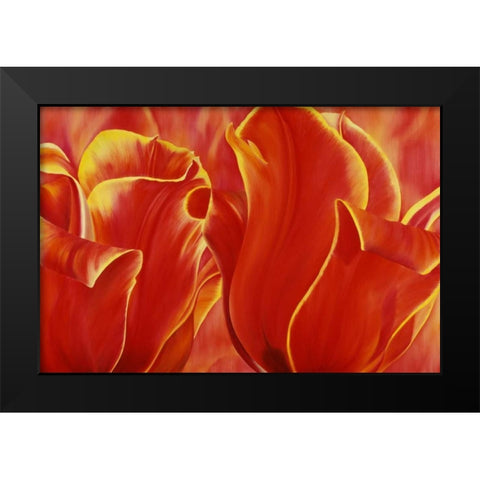 Party Tulip II Black Modern Wood Framed Art Print by Poelstra-Holzhaus, Yvonne