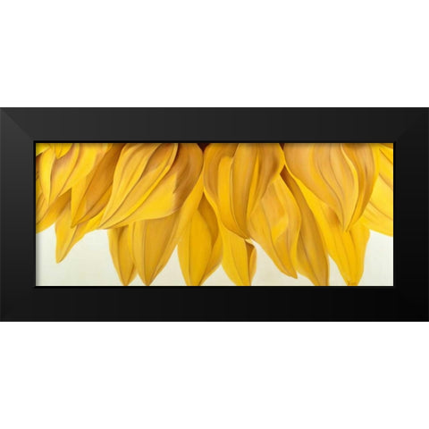 Sunny Yellow Black Modern Wood Framed Art Print by Poelstra-Holzhaus, Yvonne