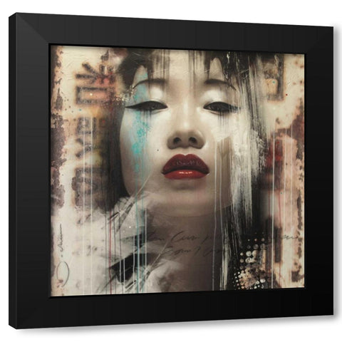 Isamu Black Modern Wood Framed Art Print with Double Matting by Jochem, Hans