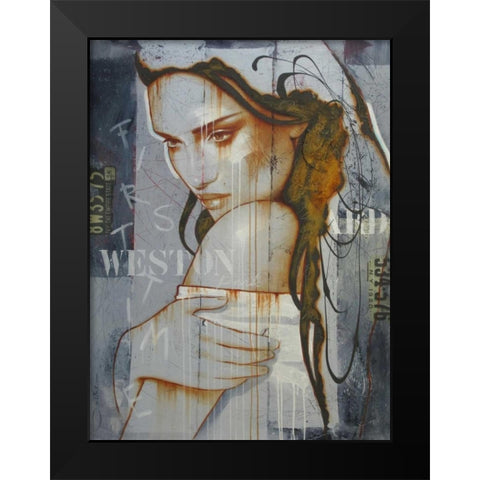 First time in Weston park Black Modern Wood Framed Art Print by Jochem, Hans