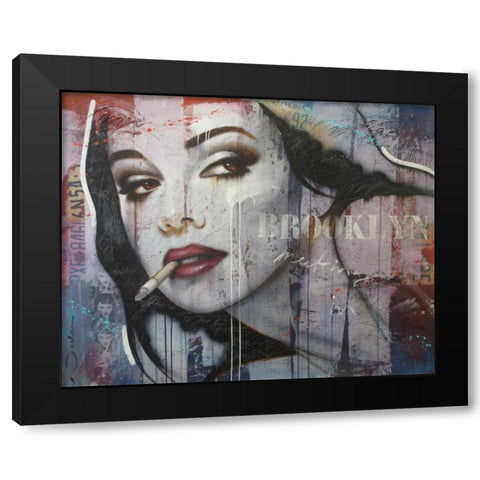 Meeting in Brooklyn Black Modern Wood Framed Art Print by Jochem, Hans