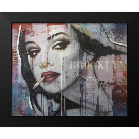 Meeting in Brooklyn Black Modern Wood Framed Art Print by Jochem, Hans