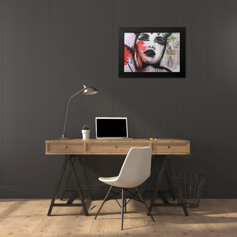 Erase Black Modern Wood Framed Art Print by Jochem, Hans