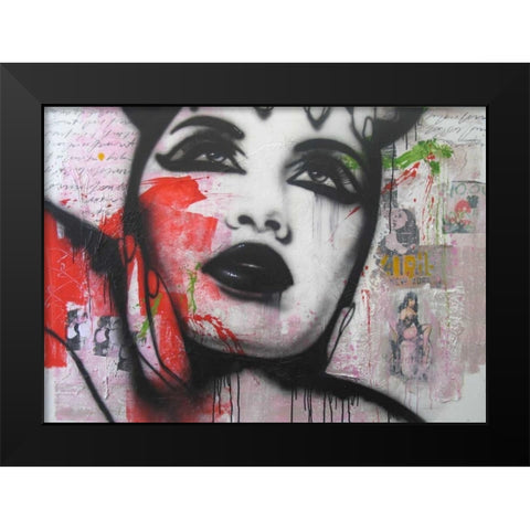 Erase Black Modern Wood Framed Art Print by Jochem, Hans