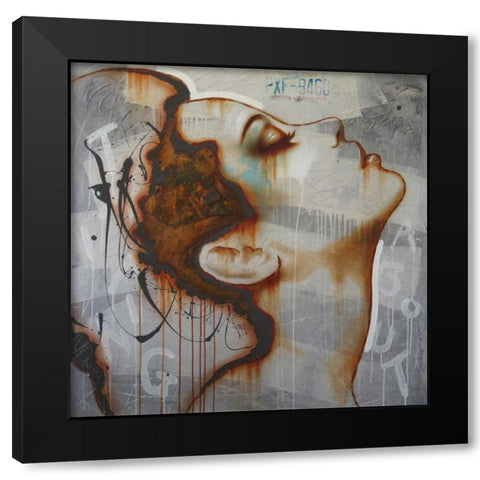 Thinking about Black Modern Wood Framed Art Print with Double Matting by Jochem, Hans