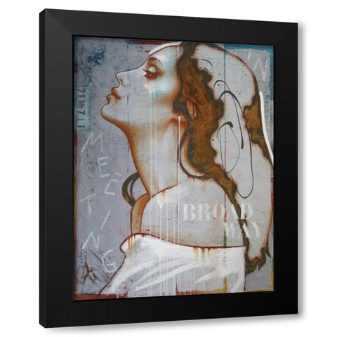 Meeting in Broadway Black Modern Wood Framed Art Print by Jochem, Hans