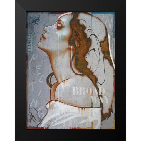 Meeting in Broadway Black Modern Wood Framed Art Print by Jochem, Hans