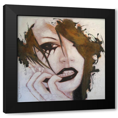 Think it over Black Modern Wood Framed Art Print by Jochem, Hans