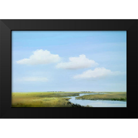 Down the river III Black Modern Wood Framed Art Print by Paus, Hans