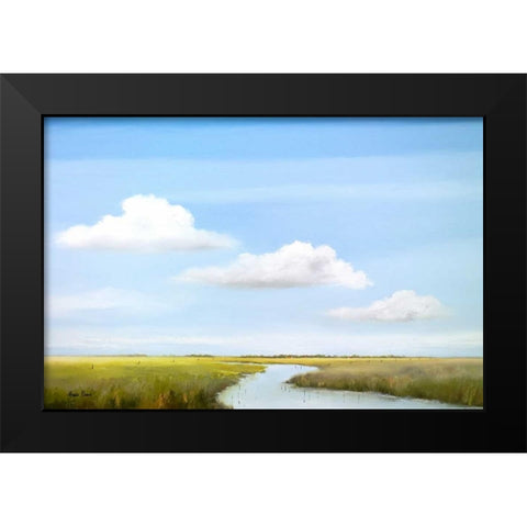 Down the river IV Black Modern Wood Framed Art Print by Paus, Hans