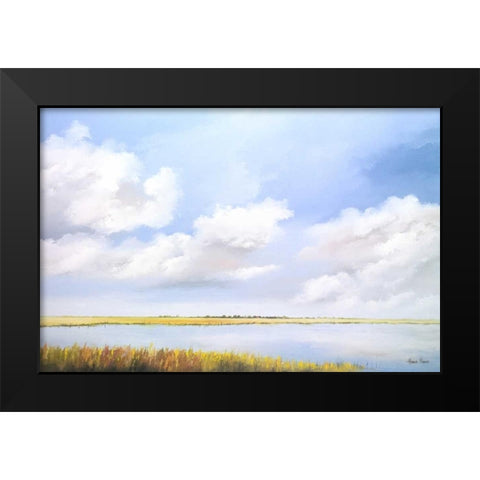 Lake Black Modern Wood Framed Art Print by Paus, Hans