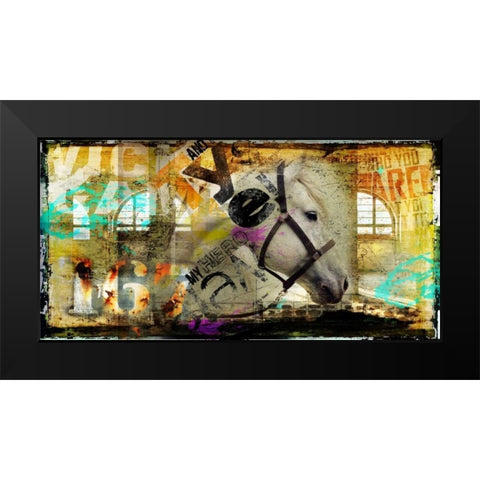 My Friend Black Modern Wood Framed Art Print by Baker, Micha