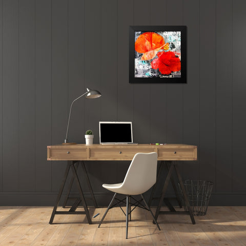 Poppy Story I Black Modern Wood Framed Art Print by Baker, Micha