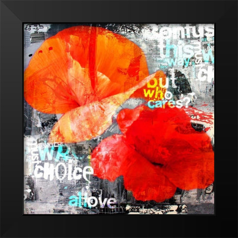 Poppy Story I Black Modern Wood Framed Art Print by Baker, Micha