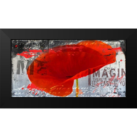 Poppy Story III Black Modern Wood Framed Art Print by Baker, Micha