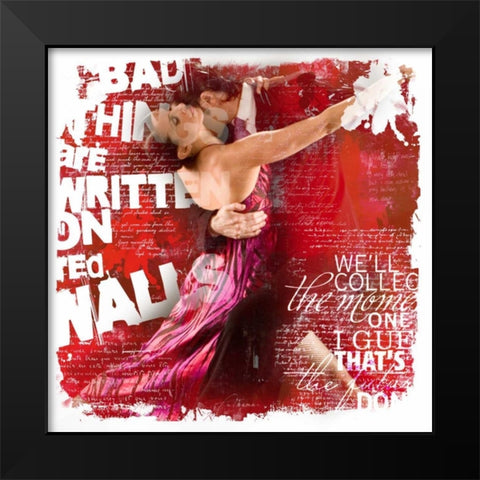 Dance I Black Modern Wood Framed Art Print by Baker, Micha