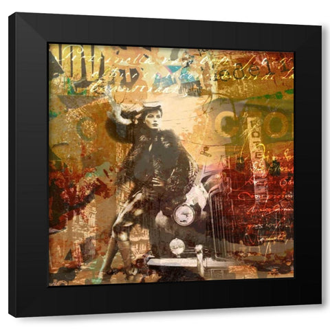 Rendezvous Black Modern Wood Framed Art Print with Double Matting by Baker, Micha