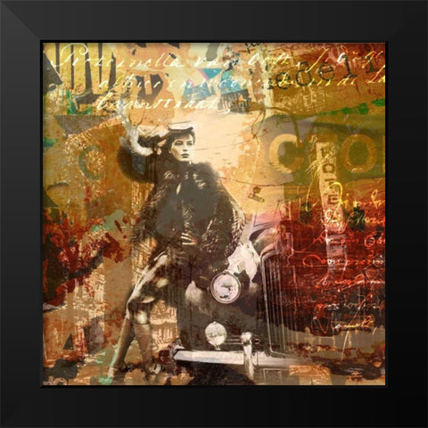 Rendezvous Black Modern Wood Framed Art Print by Baker, Micha