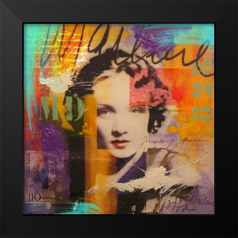 Marlene D. Black Modern Wood Framed Art Print by Baker, Micha