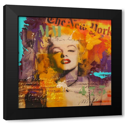 Marilyn III Black Modern Wood Framed Art Print by Baker, Micha