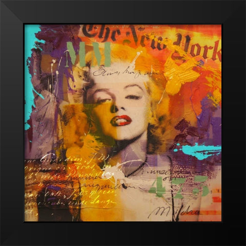 Marilyn III Black Modern Wood Framed Art Print by Baker, Micha