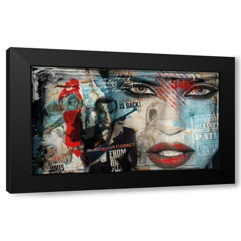 James 007 Black Modern Wood Framed Art Print by Baker, Micha