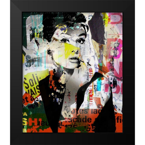 Audrey Black Modern Wood Framed Art Print by Baker, Micha