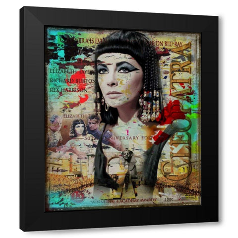 Cleopatra Black Modern Wood Framed Art Print with Double Matting by Baker, Micha