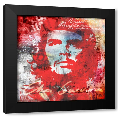 Che Black Modern Wood Framed Art Print by Baker, Micha