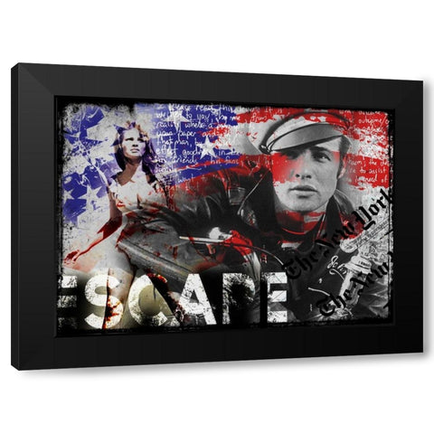 Escape Black Modern Wood Framed Art Print by Baker, Micha