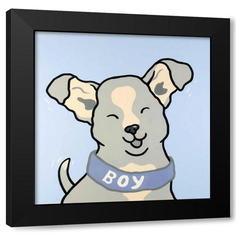 Dog Boy Black Modern Wood Framed Art Print with Double Matting by Shunyam, van Steveninck