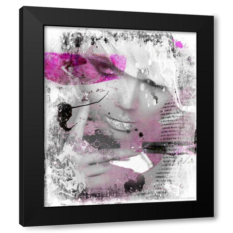 Shyness Black Modern Wood Framed Art Print by Baker, Micha