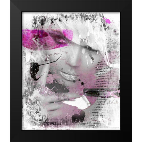 Shyness Black Modern Wood Framed Art Print by Baker, Micha