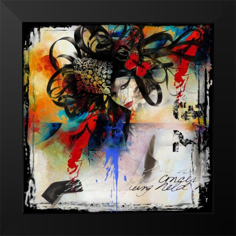 Elegant Black Modern Wood Framed Art Print by Baker, Micha