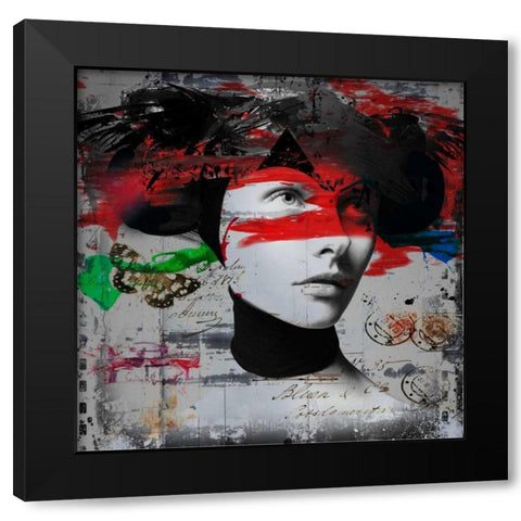 Graceful Black Modern Wood Framed Art Print by Baker, Micha