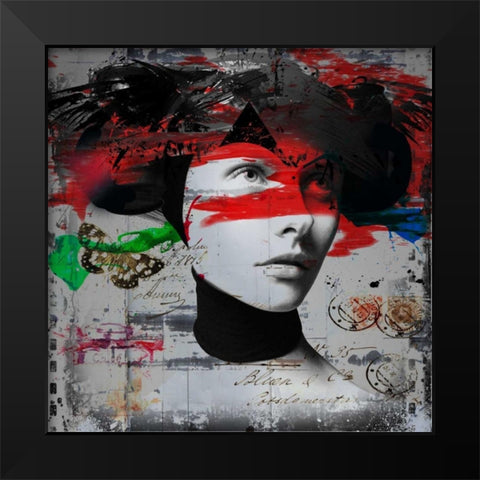 Graceful Black Modern Wood Framed Art Print by Baker, Micha