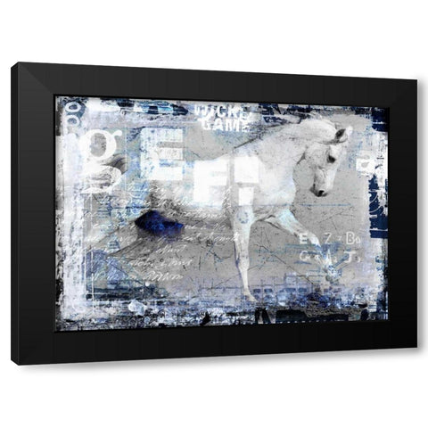 Running Black Modern Wood Framed Art Print by Baker, Micha