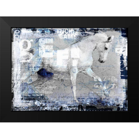 Running Black Modern Wood Framed Art Print by Baker, Micha