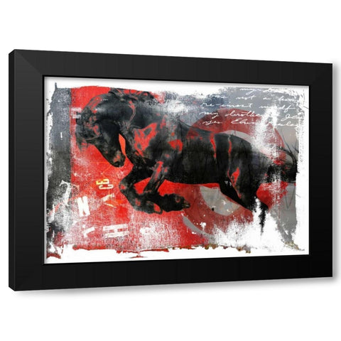 Force Black Modern Wood Framed Art Print by Baker, Micha