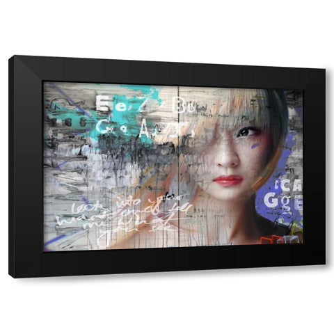Asia love Black Modern Wood Framed Art Print by Baker, Micha
