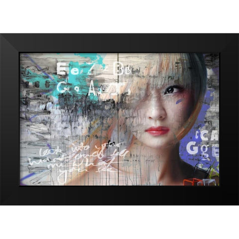 Asia love Black Modern Wood Framed Art Print by Baker, Micha